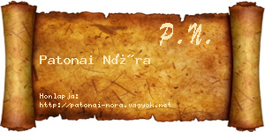 Patonai Nóra névjegykártya